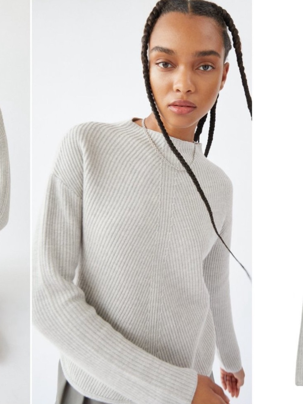 Aritzia Babaton Chalmers Sweater Mock-neck gray Size small soft wool linen blend - Picture 5 of 12